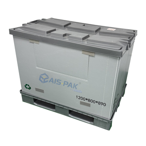 Conteneur de palette polymère pliable robuste de 1200*800 mm, avec couvercle, pour le transport et le stockage de pièces automobiles - Product Image 1