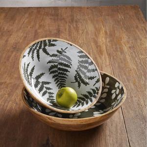 ขายส่งทรงกลมชามผลไม้สติกเกอร์เคลือบชามไม้อะคาเซียธรรมชาติสําหรับเสิร์ฟอาหาร - Product Image 6