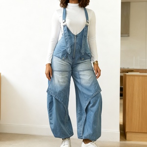 จั๊มสูทขากว้างมีซิปลำลองแนวสตรีทแฟชั่นสำหรับฤดูหนาว/ฤดูใบไม้ร่วง - Product Image 4