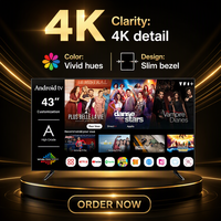 Téléviseur intelligent Android LED personnalisable 4K LCD 32-85 pouces HDTV avec WiFi et rétroéclairage LED pour hôtel et usage domestique