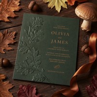 Invitación de Papel de Algodón con Relieve 3D Qiaohan, Estilo Personalizado, Cartulina de Color, Impresión Tipográfica en Relieve para Boda en el Bosque