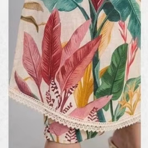 Tissu élégant de qualité supérieure, finition lin doux, pour vêtements féminins, polyester, imprimé numérique, 100% polyester - Product Image 1