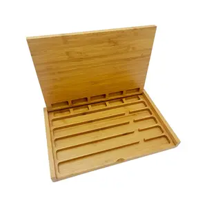 Palillos ecológicos de estilo japonés, caja de bambú, juego de palillos, caja con tapa abatible, embalaje magnético de madera de bambú