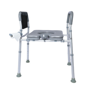 Aluminum Alloy Toilet Seat Riser Widened Bathroom Seat For Elderly And Pregnant Women With <b>Backrest</b> And Armrests - Product Image 5