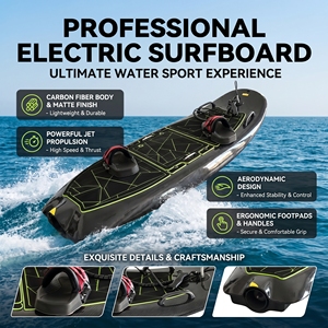 Planche de surf en fibre de carbone, batterie 72V, étanche, pour lacs et rivières, unisexe, haute résistance, écoénergétique - Product Image 1