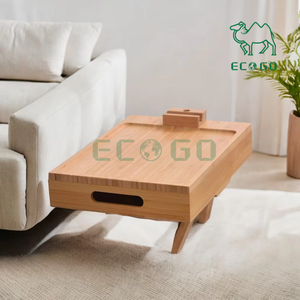 <span class=keywords><strong>Plateau</strong></span> d'accoudoir de canapé avec boîte de rangement, table de canapé en bambou avec dessus de table <span class=keywords><strong>pivotant</strong></span> à <span class=keywords><strong>360</strong></span> degrés et support de téléphone portable, réglable - Product Image 5