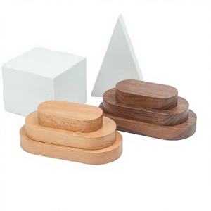 Base Ovalada MACHO de Madera de Haya/Nogal Negro para Colgar en la Pared o Escritorio, para Exhibición de Autos y Muñecas - Product Image 2