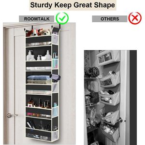 Over The Door Hanging Organizer 5 <b>Shelves</b> 10 Pockets Bathroom Bedroom Storage <b>Hook</b> Type Non Woven Fabric - Product Image 4