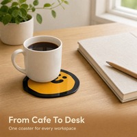 Sous-verre en acrylique personnalisé avec visage de dessin animé, 9 cm, imprimé UV, sous-verre rond pour la décoration de la table à café