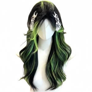 วิกผมลอนใหญ่ไล่เฉดสีเขียว 65 ซม. สำหรับงานแสดง คอสเพลย์ ปาร์ตี้ สาวสวย ตกแต่งสวยงาม ดูเป็นธรรมชาติ แสกกลาง <span class=keywords><strong>ผม</strong></span><span class=keywords><strong>ยาว</strong></span> มี<span class=keywords><strong>หน้าม้า</strong></span> - Product Image 5