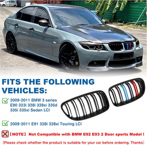 Calandre avant E90, calandre de couleur, compatible avec <span class=keywords><strong>BMW</strong></span> Série 3 E90 berline et Touring LCI 2009 à 2011, ABS, à lamelle unique - Product Image 4