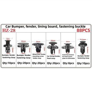 Hz-28 Car Bumper Fender <b>Clips</b> 88pcs Universal Fastening <b>Buckles</b> For Automotive Repair - Product Image 2
