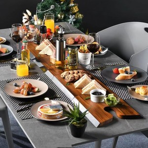 Cadeaux de fête de Noël planche à <span class=keywords><strong>fromage</strong></span> en bois <span class=keywords><strong>plateau</strong></span> de service verre à vin <span class=keywords><strong>plateau</strong></span> <span class=keywords><strong>rectangulaire</strong></span> épissé - Product Image 3