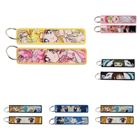 100 modèles de porte-clés promotionnels de mode, brodés, thème Anime, jeux vidéo, voitures, pour sacs à dos, accessoires et ornements