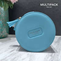 Étui de voyage rond personnalisé en cuir PU pour bijoux, boîte de rangement portable pour bijoux avec fermeture éclair, pour bagues et boucles d'oreilles, OEM