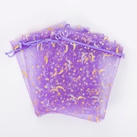 4''X6''Moon Star Organza Sacs Blanc Mesh Cordon Bijoux Cadeau Sac pour Baby Shower Wedding Party Favor Candy Bag