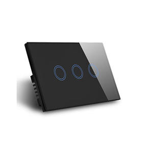 Sakelar sentuh US AU sakelar Dinding 1/2/3 Gang 4 arah sakelar lampu tahan api casing bagian bawah PC kaca antigores Panel sentuh mewah - Product Image 2