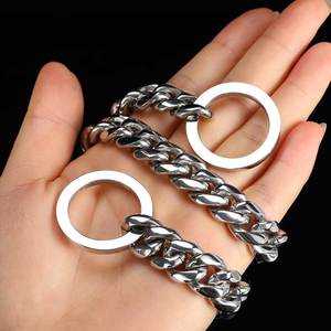 2024 थोक स्टेनलेस स्टील चांदी सोना पर्ची चोक कुत्ते की चेन हार - Product Image 3