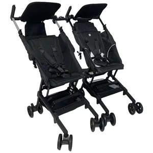 Popular Sales Lightweight Double Stroller With Tandem Seating Double Jogger Folding Stroller Twin Baby Stroller