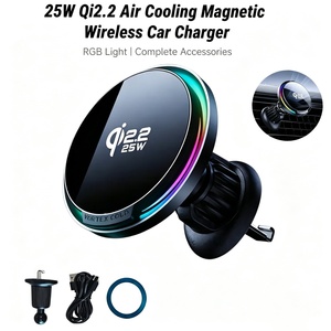 Support de téléphone de voiture à charge rapide sans fil 25W QI2.2 avec ventilateur de refroidissement, support de charge de téléphone portable magnétique Msafe sur grille d'aération - Product Image 1