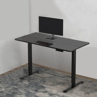 Bureau de travail électrique à hauteur réglable avec un seul moteur, design ergonomique moderne, en métal, pour l'école, l'appartement, l'hôtel