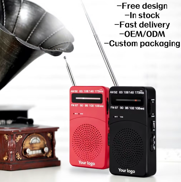Portable Radio Custom Dual-Band Digital FM/AM Radio Pointer-Type Button Emergency Portable Battery Powered 87-108MHz