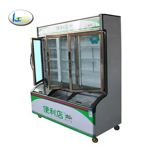 Équipement Commercial de réfrigération verticale 3 porte vitrée gel vitrine congélateur crème glacée gelato affichage congélateur