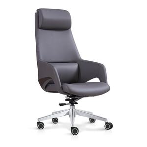 Silla de cuero para Jefe Ejecutivo, muebles de oficina de gerente comercial negro de cuero con respaldo alto moderno - Product Image 3