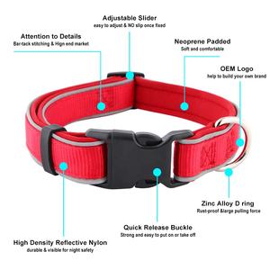 Venta caliente Productos para mascotas Multi colores <span class=keywords><strong>Collar</strong></span> de perro mascota Neopreno acolchado Seguridad nocturna Nylon <span class=keywords><strong>Collar</strong></span> de perro reflectante en stock - Product Image 4