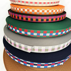 REWIN Rollo de Cinta Jacquard de Poliéster a Cuadros de 25 mm, Cinta de 1 Pulgada de Ancho, Cinta Gruesa <span class=keywords><strong>para</strong></span> Accesorios <span class=keywords><strong>para</strong></span> Mascotas, Correas <span class=keywords><strong>para</strong></span> Bolsas de Equipaje - Product Image 2
