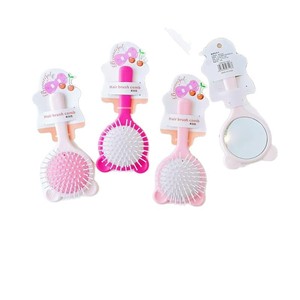 Brosse à cheveux avec miroir, forme ovale, 20 cm, en nylon, pour coiffer les cheveux - Product Image 1