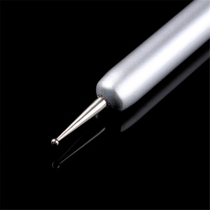 Stylo double tête pour nail art, dessin floral, applicateur de strass, liner, brosse en nylon à pointe fine, outil de manucure à virole sertie - Product Image 4