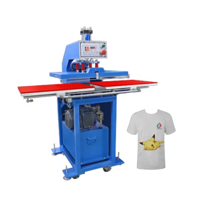 टी शर्ट गर्मी हस्तांतरण छपाई मशीन हाइड्रोलिक दो-स्थिति गर्म मुद्रांकन मशीन