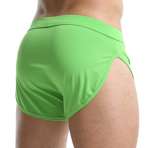 Wholesale Men's Sexy Transparent Thin Underwear Breathable Polyester <strong>Boxer</strong> <strong>Shorts</strong> in <strong>Black</strong> Orange Red Green Blue Bulge Pouch - Product Image 5