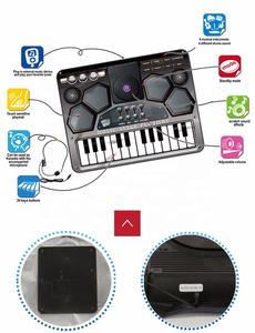 Strumento musicale giocattolo di alta qualità per tastiera per bambini a percussione set di tamburi per giochi musicali per bambini con tappetini per pianoforte ecologici - Product Image 4