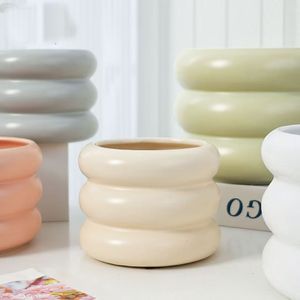 Pot de fleurs en céramique OEM, motif pneu, couleur Morandi, pour plantes Phalaenopsis, petit pot d'<span class=keywords><strong>intérieur</strong></span> pas cher pour plantes succulentes - Product Image 3