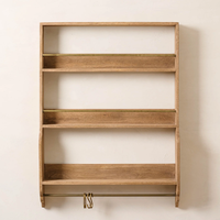 Étagère murale en bois moderne à 3 niveaux pour le rangement des aliments dans la cuisine, présentoir mural multifonctionnel