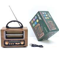 Radio rétro NS-6637BT AM/FM/SW avec lecteur MP3, entrée TF/Aux, haut-parleur, scanner de canaux, recherche automatique multifonction