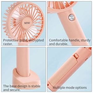 2026 Custom Portable <b>Mini</b> Usb Rechargeable Hand Held <b>Desk</b> Fan With Phone Stand for Outside - Product Image 5