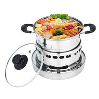 Mini marmite en acier inoxydable Shabu Shabu de Style classique moderne Compatible pour le camping à domicile pour les hôtels et les restaurants