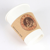 Gobelet en papier pour boissons chaudes à emporter avec manchon personnalisé pour café, gobelet écologique pour la promotion des cafés et des magasins de boissons