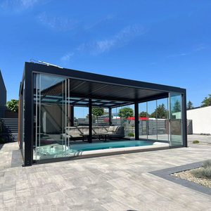 Puerta corredera <span class=keywords><strong>de</strong></span> vidrio sin marco <span class=keywords><strong>de</strong></span> pared divisoria <span class=keywords><strong>de</strong></span> vidrio <span class=keywords><strong>de</strong></span> aluminio para pérgola/cenador Sunroom - Product Image 1