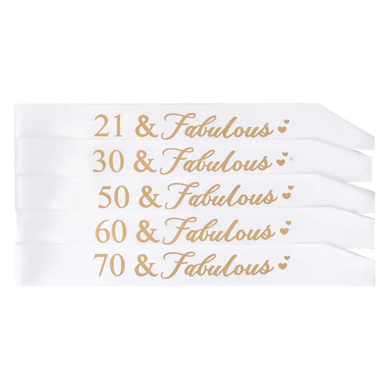 Happy Birthday Girl Queen Sash Birthday Satin Sashes for Party Custom Bachelorette Party White Simple Holiday Decorations