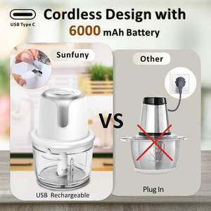 New Design Automatic Household Outdoor Battery-Powered Stainless Steel 4 Blade Cordless <b>Meat</b> Chopper & Electric <b>Meat</b> <b>Grinder</b> - Product Image 6