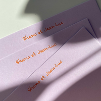 Invitations de mariage personnalisées de haute qualité en coton, impression typographique, texte en relief, liste des invités, menu, carte cadeau