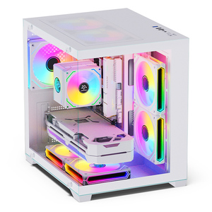 Boîtier de <span class=keywords><strong>PC</strong></span> Mini SNOWMAN, Vente Chaude, Micro ATX ITX, Boîtier de <span class=keywords><strong>PC</strong></span> de Bureau Mini, Jeu, Plaque Latérale en Verre <span class=keywords><strong>Transparent</strong></span>, Boîtier d'Ordinateur - Product Image 2