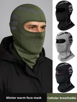 Bonnet en tricot de nylon unisexe respirant, couvre-tête de casque de ski, protection des oreilles, masque facial 3 en 1 anti-froid, anti-gel
