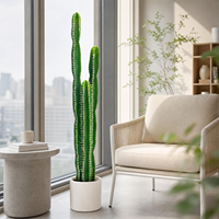 Cactus Colonne Géant Réaliste en Plastique, Faux Plante en Pot pour Affichage Intérieur, Résistant à l'Eau, Écologique pour Centre Commercial et Maison