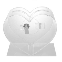 Boîtes de dons transparentes en acrylique en forme de cœur avec serrure