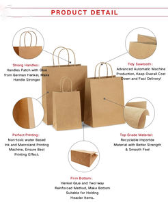 Sacs en papier carrés écologiques personnalisés pour l'emballage alimentaire et de champagne avec option de logo imprimé en offset - Vente en gros - Product Image 4